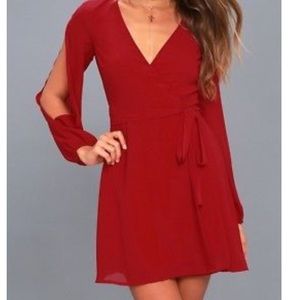 LULU’s Cute wine red XL wrap dress - BNWT!